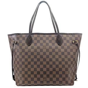 LOUIS VUITTON Brown Damier Neverfull MM Shoulder Bag